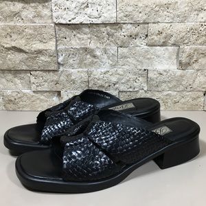 Brighton Sandals Black Leather Slides